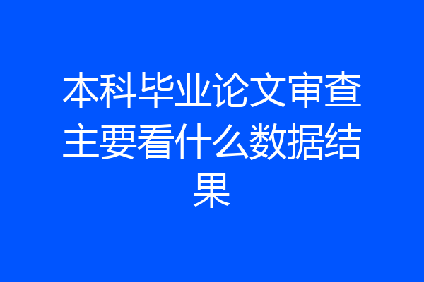 本科毕业论文审查主要看什么数据结果