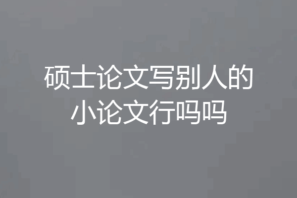 硕士论文写别人的小论文行吗吗