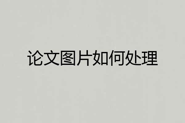 论文图片如何处理