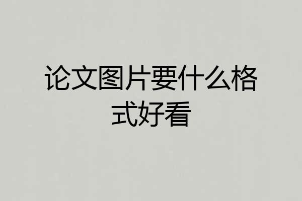 论文图片要什么格式好看