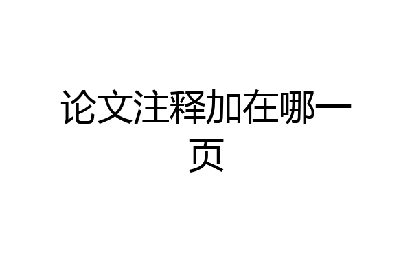 论文注释加在哪一页