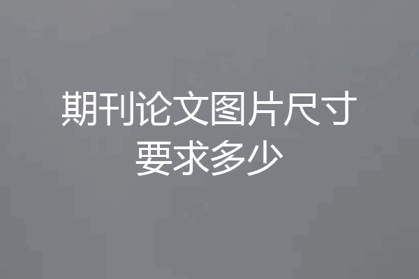 期刊论文图片尺寸要求多少