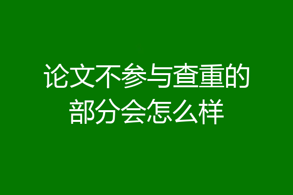 论文不参与查重的部分会怎么样