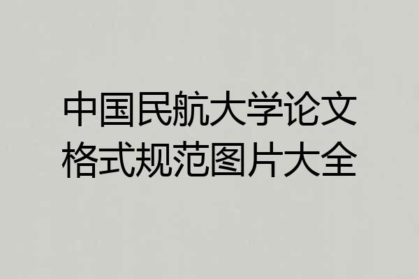 中国民航大学论文格式规范图片大全