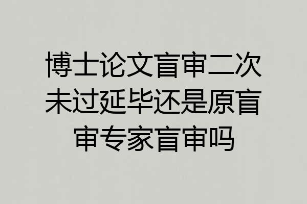博士论文盲审二次未过延毕还是原盲审专家盲审吗