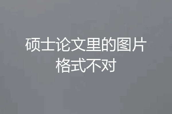 硕士论文里的图片格式不对