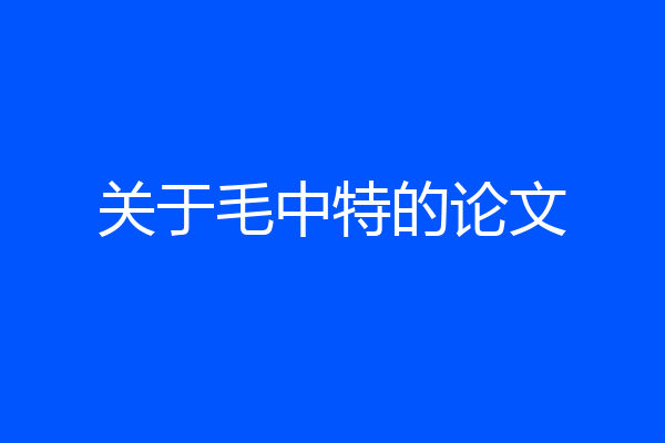 关于毛中特的论文