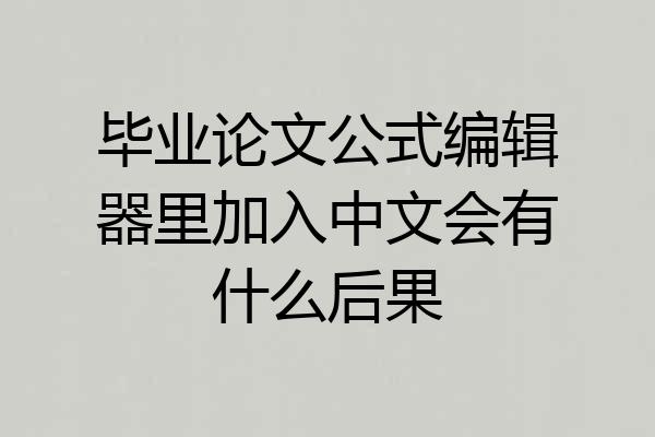 毕业论文公式编辑器里加入中文会有什么后果
