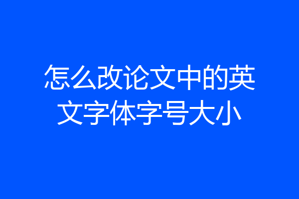 怎么改论文中的英文字体字号大小