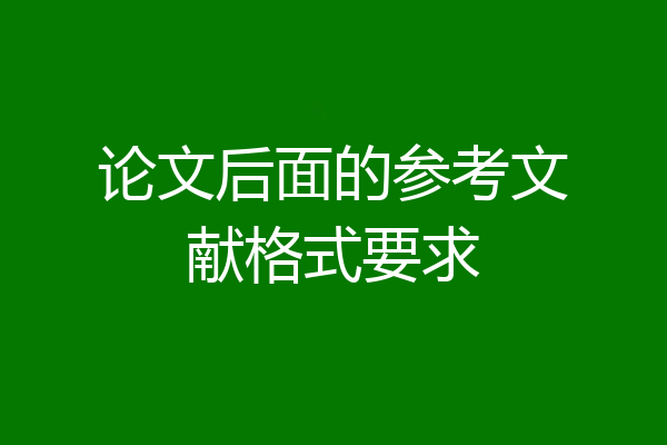 论文后面的参考文献格式要求