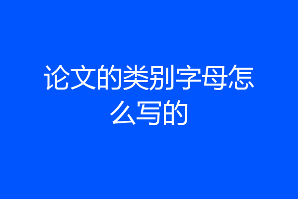 论文的类别字母怎么写的
