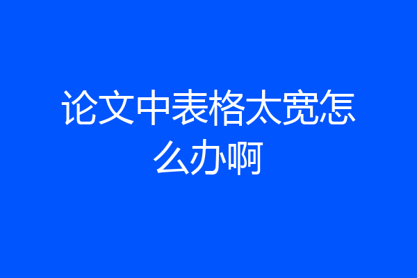 论文中表格太宽怎么办啊
