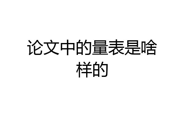 论文中的量表是啥样的