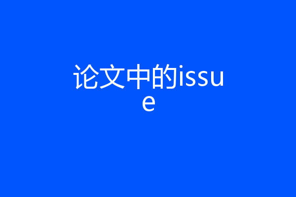 论文中的issue