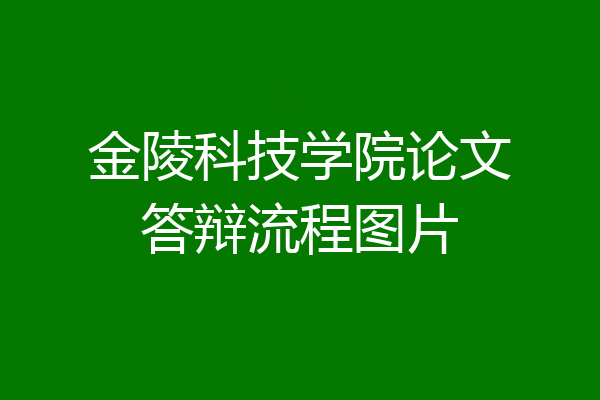 金陵科技学院论文答辩流程图片