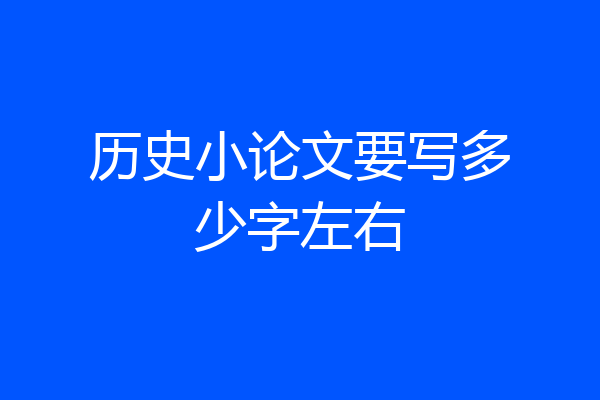 历史小论文要写多少字左右