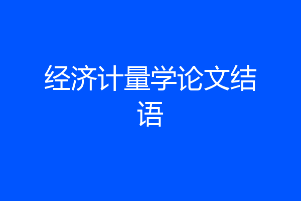 经济计量学论文结语