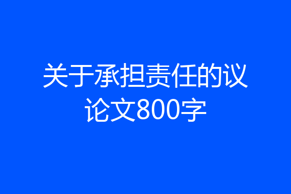 关于承担责任的议论文800字