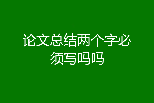 论文总结两个字必须写吗吗