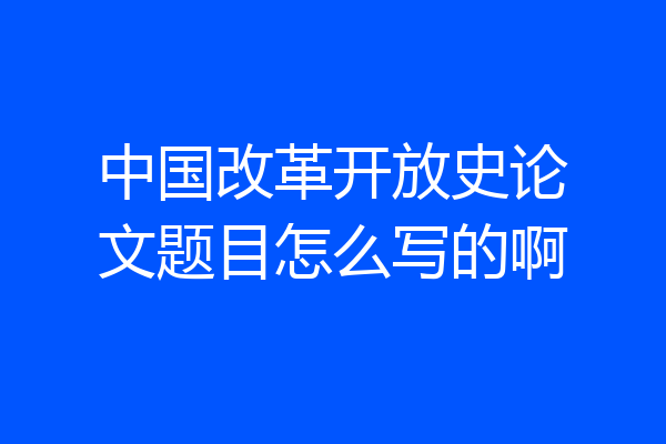 中国改革开放史论文题目怎么写的啊
