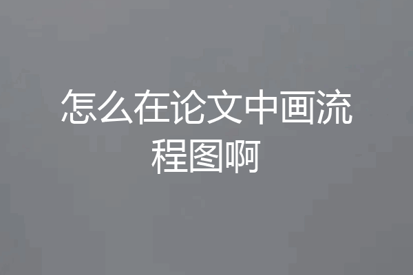 怎么在论文中画流程图啊