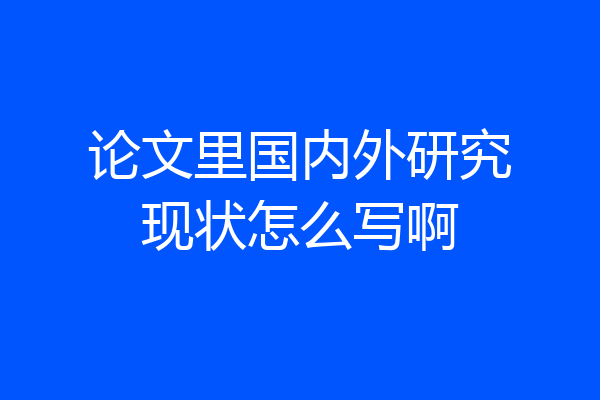 论文里国内外研究现状怎么写啊