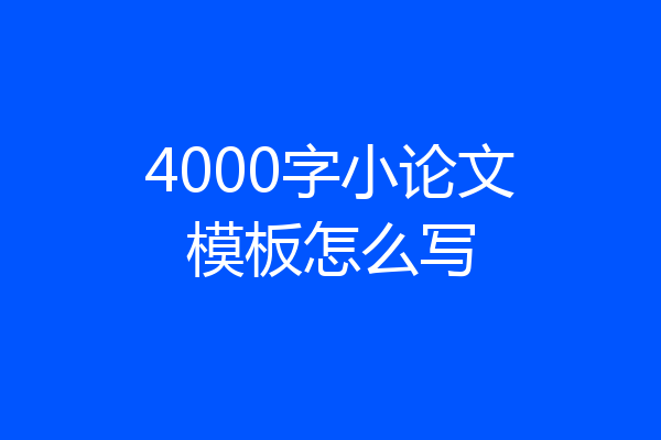 4000字小论文模板怎么写