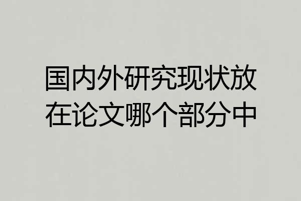 国内外研究现状放在论文哪个部分中