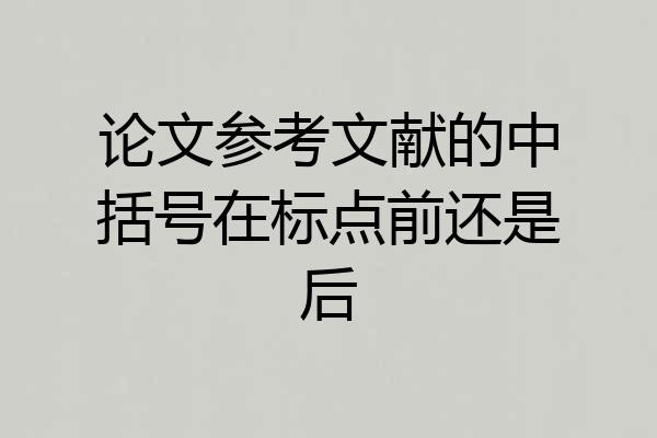 论文参考文献的中括号在标点前还是后