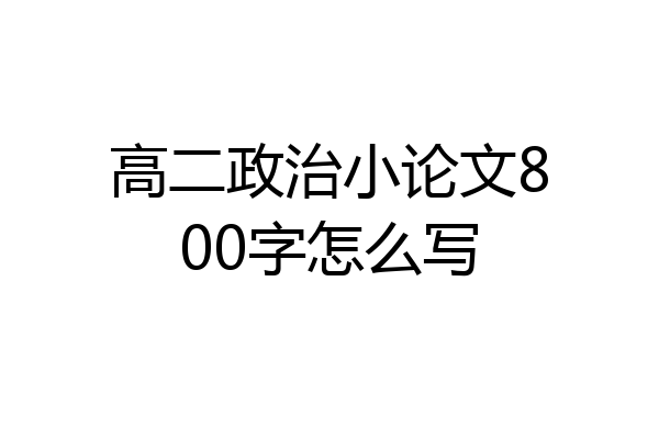 高二政治小论文800字怎么写