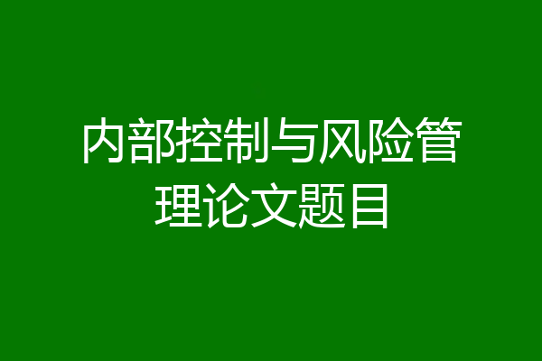 内部控制与风险管理论文题目