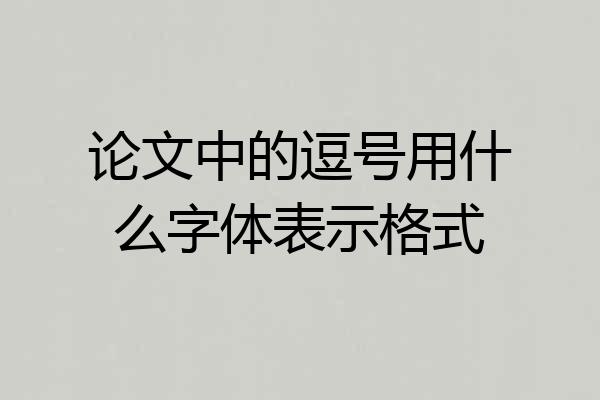 论文中的逗号用什么字体表示格式