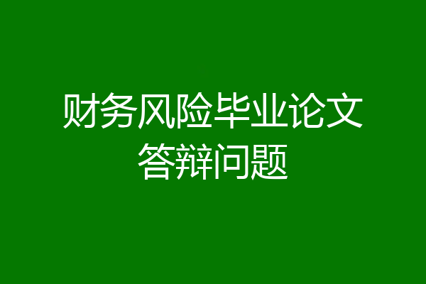 财务风险毕业论文答辩问题