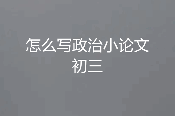 怎么写政治小论文初三