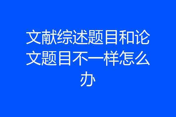 文献综述题目和论文题目不一样怎么办