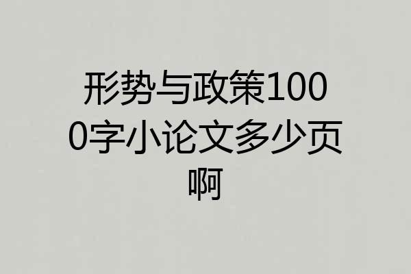 形势与政策1000字小论文多少页啊