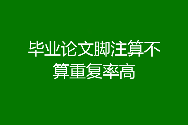 毕业论文脚注算不算重复率高