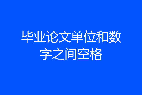 毕业论文单位和数字之间空格