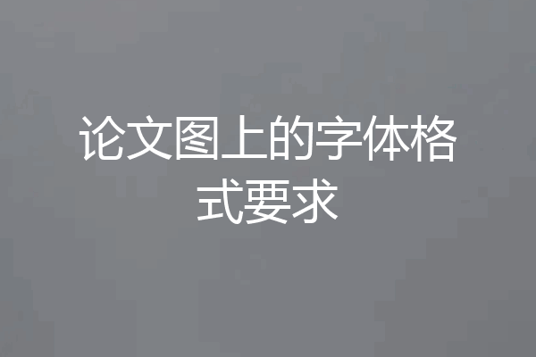 论文图上的字体格式要求
