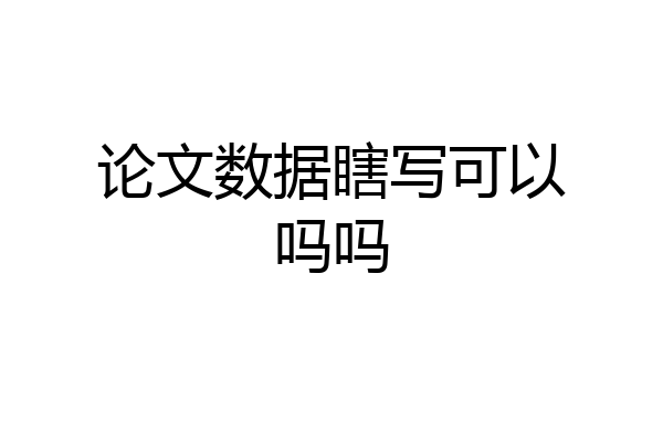 论文数据瞎写可以吗吗