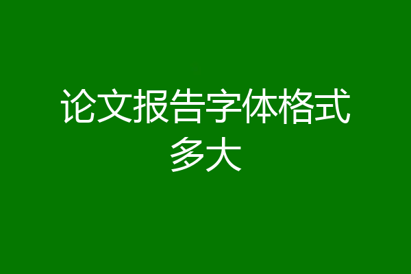 论文报告字体格式多大
