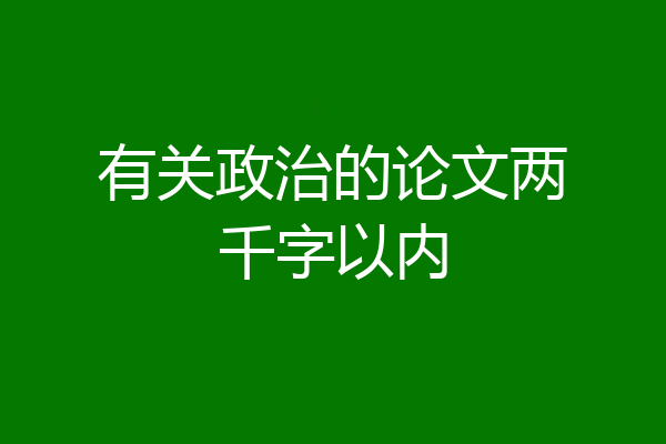 有关政治的论文两千字以内