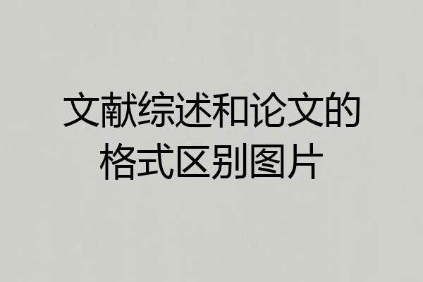 文献综述和论文的格式区别图片