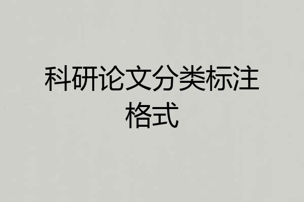 科研论文分类标注格式