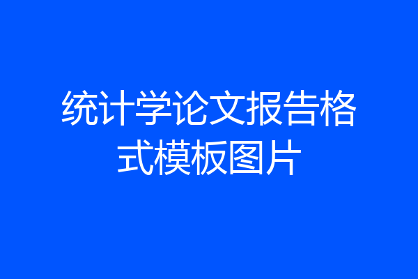 统计学论文报告格式模板图片