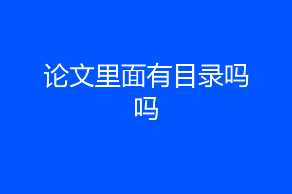 论文里面有目录吗吗