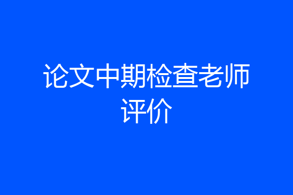 论文中期检查老师评价