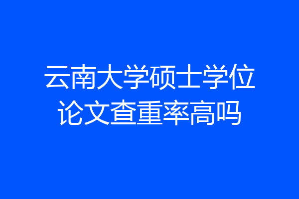 云南大学硕士学位论文查重率高吗