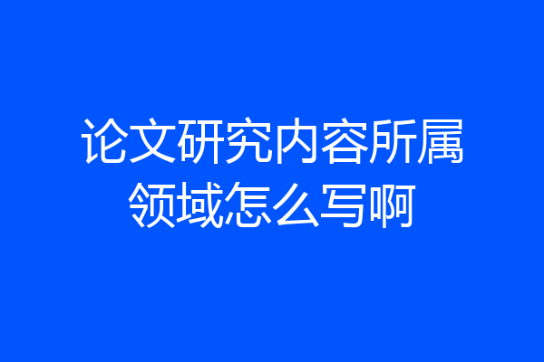 论文研究内容所属领域怎么写啊