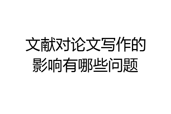 文献对论文写作的影响有哪些问题
